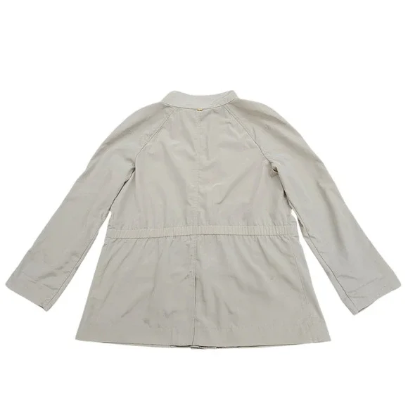 St John Jacket Shirt Womens Size XL Beige Lightweight Safari Full Zip Pockets - Picture 2 of 15